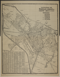 217344 Plattegrond van de gemeente Utrecht (en Elinkwijk), met een alfabetische lijst van straten, belangrijke gebouwen ...